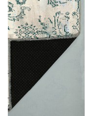 Moss Eskitme Desenli Pamuk Tabanlı Yıkanabilen Kaydırmaz Antibakteriyel Şönil Salon Halısı