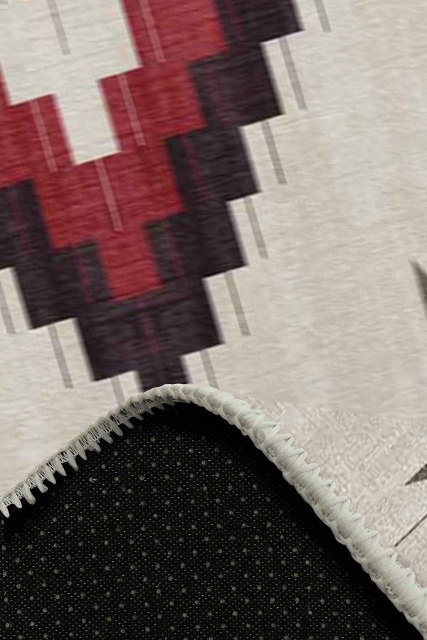 Misty Desenli Pamuk Tabanlı Yıkanabilen Kaydırmaz Antibakteriyel Şönil Salon Halısı