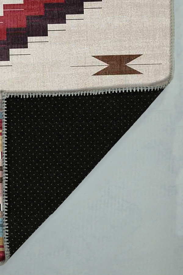 Misty Desenli Pamuk Tabanlı Yıkanabilen Kaydırmaz Antibakteriyel Şönil Salon Halısı