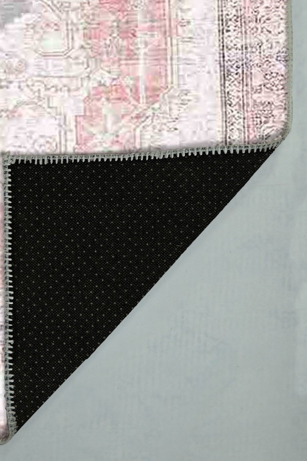 Moeno Kilim Desenli Pamuk Tabanlı Yıkanabilen Kaydırmaz Antibakteriyel Şönil Salon Halısı