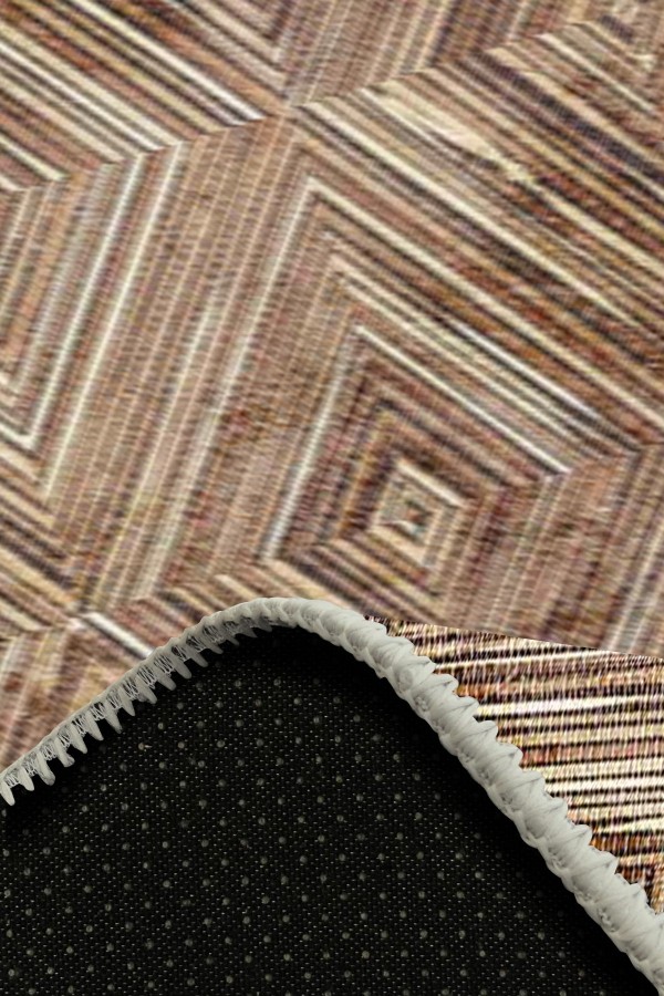 Merlin Iskandinav Desenli Pamuk Tabanlı Yıkanabilen Kaydırmaz Antibakteriyel Şönil Salon Halısı