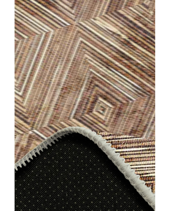 Merlin Iskandinav Desenli Pamuk Tabanlı Yıkanabilen Kaydırmaz Antibakteriyel Şönil Salon Halısı