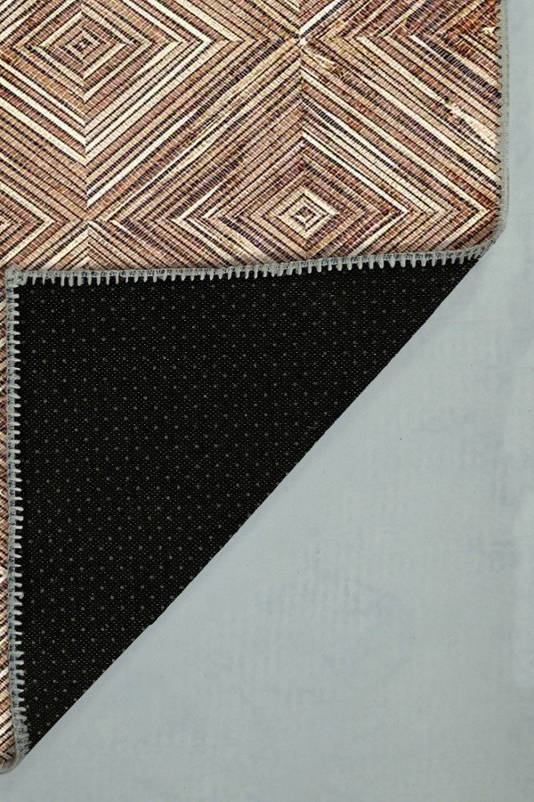 Merlin Iskandinav Desenli Pamuk Tabanlı Yıkanabilen Kaydırmaz Antibakteriyel Şönil Salon Halısı