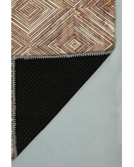 Merlin Iskandinav Desenli Pamuk Tabanlı Yıkanabilen Kaydırmaz Antibakteriyel Şönil Salon Halısı