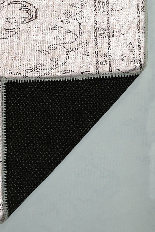 Milkyelegance Eskitme Desenli Pamuk Tabanlı Yıkanabilen Kaydırmaz Antibakteriyel Şönil Salon Halısı