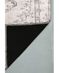 Milkyelegance Eskitme Desenli Pamuk Tabanlı Yıkanabilen Kaydırmaz Antibakteriyel Şönil Salon Halısı