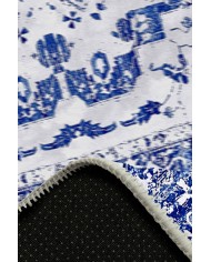 Maple Eskitme Desenli Pamuk Tabanlı Yıkanabilen Kaydırmaz Antibakteriyel Şönil Salon Halısı