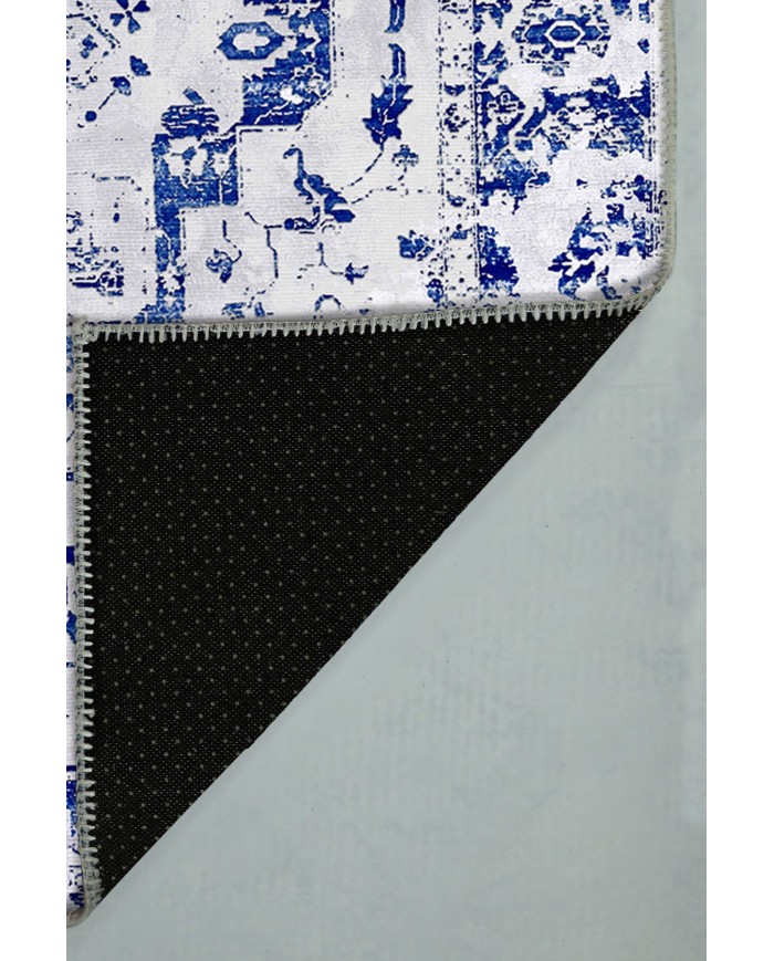 Maple Eskitme Desenli Pamuk Tabanlı Yıkanabilen Kaydırmaz Antibakteriyel Şönil Salon Halısı