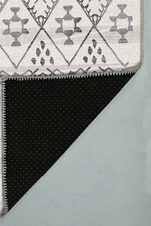 Malmö İskandinav Desenli Pamuk Tabanlı Yıkanabilen Kaydırmaz Antibakteriyel Şönil Salon Halısı