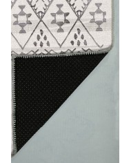 Malmö İskandinav Desenli Pamuk Tabanlı Yıkanabilen Kaydırmaz Antibakteriyel Şönil Salon Halısı