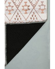 Malmö Somon İskandinav Desenli Pamuk Tabanlı Yıkanabilen Kaydırmaz Antibakteriyel Şönil Salon Halısı