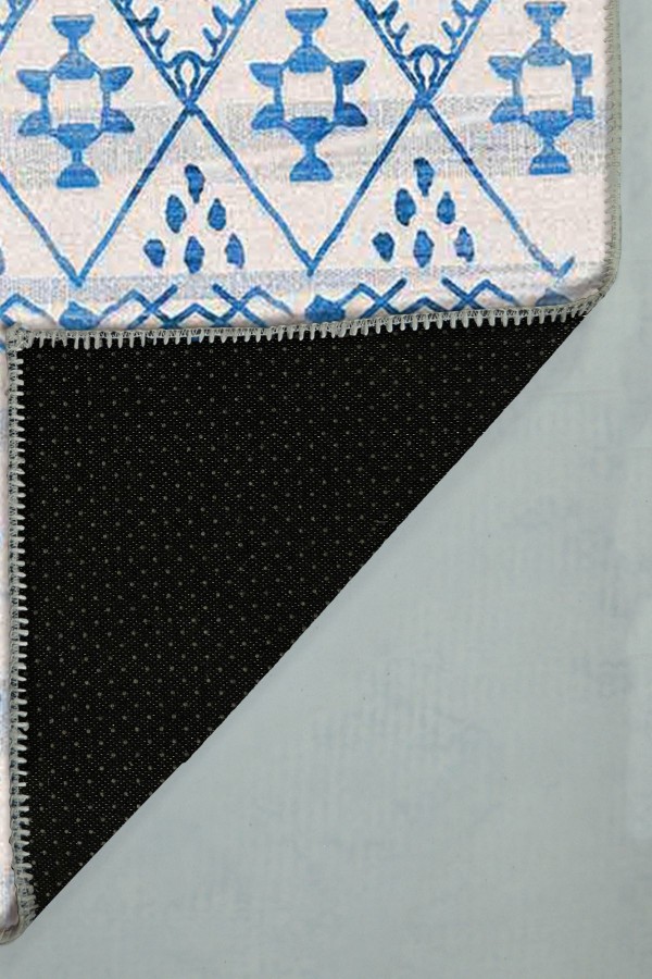 Malmö Bodrum İskandinav Desenli Pamuk Tabanlı Yıkanabilen Kaydırmaz Antibakteriyel Şönil Salon Halısı