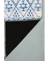 Malmö Bodrum İskandinav Desenli Pamuk Tabanlı Yıkanabilen Kaydırmaz Antibakteriyel Şönil Salon Halısı