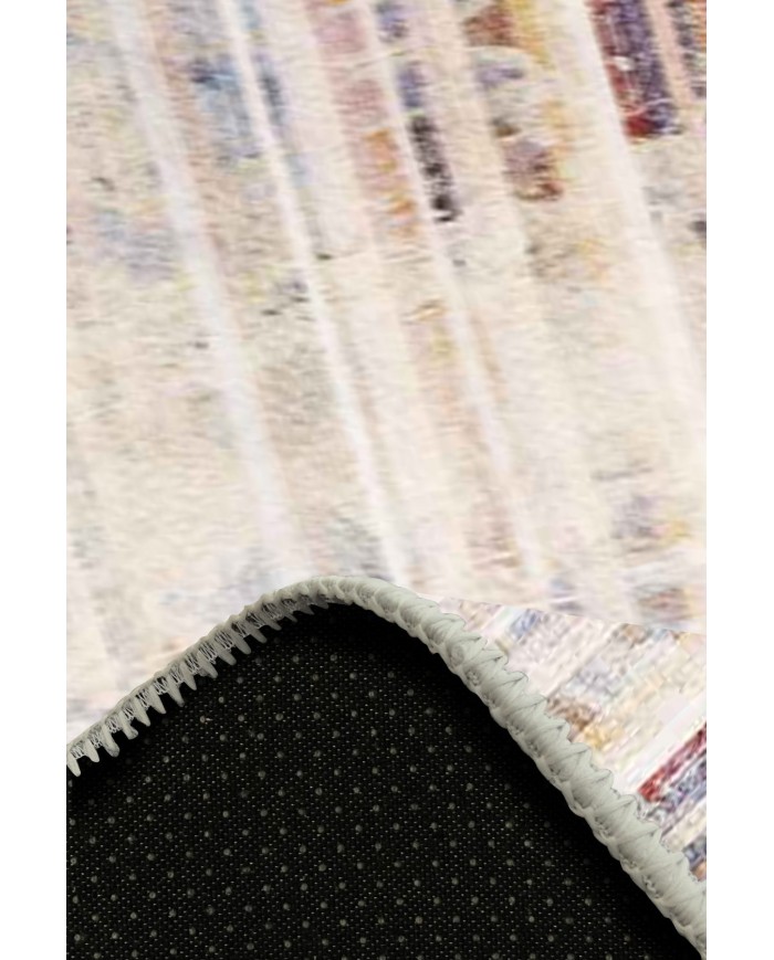 Luke Desenli Pamuk Tabanlı Yıkanabilen Kaydırmaz Antibakteriyel Şönil Salon Halısı