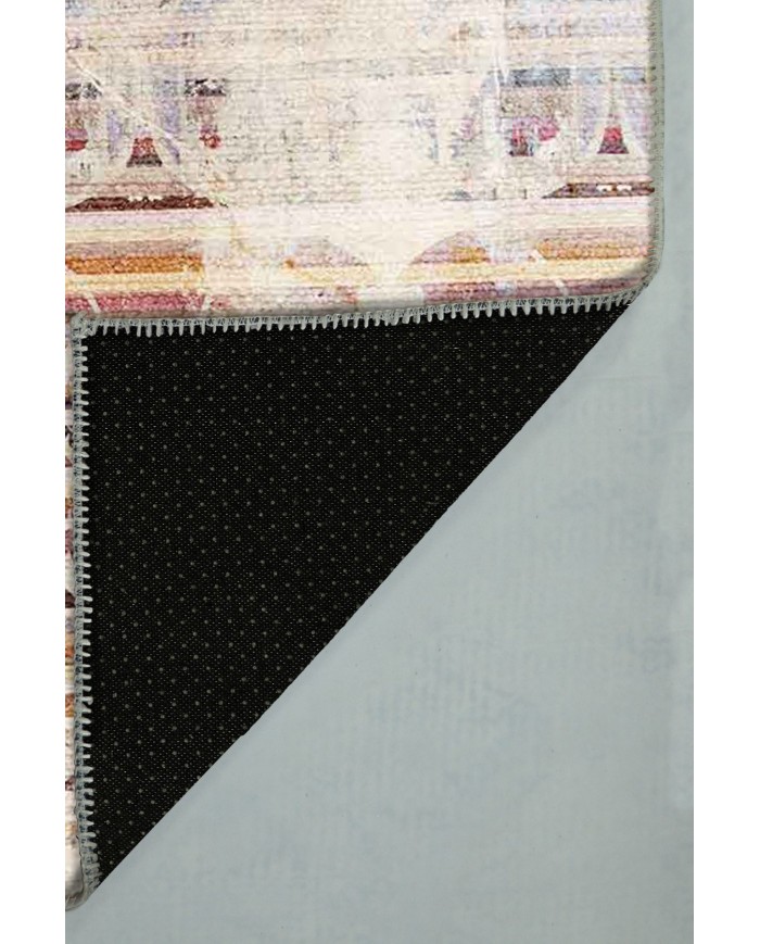 Luke Desenli Pamuk Tabanlı Yıkanabilen Kaydırmaz Antibakteriyel Şönil Salon Halısı