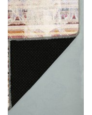 Luke Desenli Pamuk Tabanlı Yıkanabilen Kaydırmaz Antibakteriyel Şönil Salon Halısı