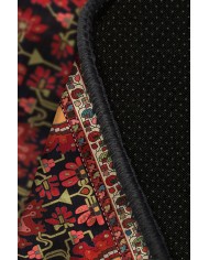 Rebecca Eskitme Desenli Pamuk Tabanlı Yıkanabilen Kaydırmaz Antibakteriyel Şönil Salon Halısı