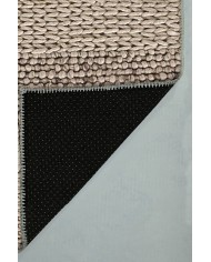 Vimini-Loop İskandinav Desenli Pamuk Tabanlı Yıkanabilen Kaydırmaz Antibakteriyel Şönil Salon Halısı