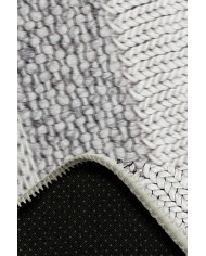 Loop İskandinav Desenli Pamuk Tabanlı Yıkanabilen Kaydırmaz Antibakteriyel Şönil Salon Halısı