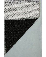 Loop İskandinav Desenli Pamuk Tabanlı Yıkanabilen Kaydırmaz Antibakteriyel Şönil Salon Halısı