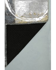 Kenyon Desenli Pamuk Tabanlı Yıkanabilen Kaydırmaz Antibakteriyel Şönil Salon Halısı