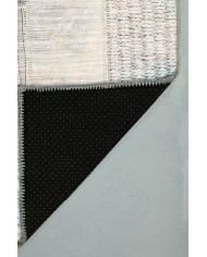 Henry Patchwork Desenli Pamuk Tabanlı Yıkanabilen Kaydırmaz Antibakteriyel Şönil Salon Halısı