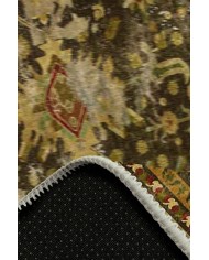 Heather Eskitme Desenli Pamuk Tabanlı Yıkanabilen Kaydırmaz Antibakteriyel Şönil Salon Halısı