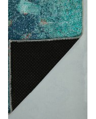 Fungus Eskitme Desenli Pamuk Tabanlı Yıkanabilen Kaydırmaz Antibakteriyel Şönil Salon Halısı