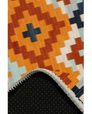 Gayane Desenli Pamuk Tabanlı Yıkanabilen Kaydırmaz Antibakteriyel Şönil Salon Halısı