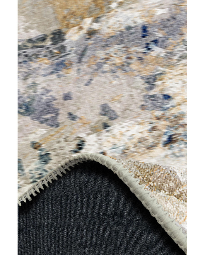 Porter Desenli Pamuk Tabanlı Yıkanabilen Kaydırmaz Antibakteriyel Şönil Salon Halısı