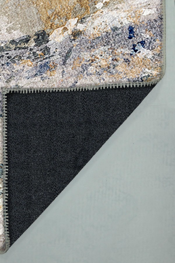 Porter Desenli Pamuk Tabanlı Yıkanabilen Kaydırmaz Antibakteriyel Şönil Salon Halısı