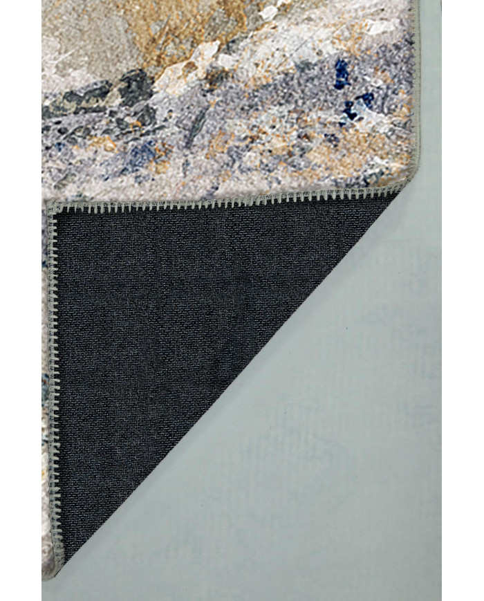 Porter Desenli Pamuk Tabanlı Yıkanabilen Kaydırmaz Antibakteriyel Şönil Salon Halısı