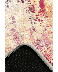 Emily Desenli Pamuk Tabanlı Yıkanabilen Kaydırmaz Antibakteriyel Şönil Salon Halısı