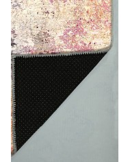 Emily Desenli Pamuk Tabanlı Yıkanabilen Kaydırmaz Antibakteriyel Şönil Salon Halısı