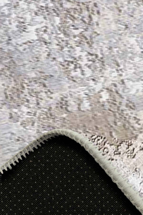 Casares Desenli Pamuk Tabanlı Yıkanabilen Kaydırmaz Antibakteriyel Şönil Salon Halısı