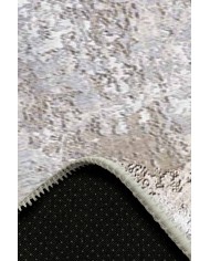 Casares Desenli Pamuk Tabanlı Yıkanabilen Kaydırmaz Antibakteriyel Şönil Salon Halısı