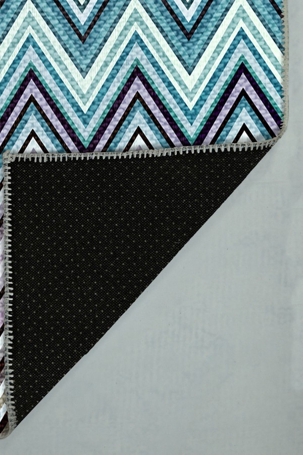 Evan Desenli Pamuk Tabanlı Yıkanabilen Kaydırmaz Antibakteriyel Şönil Salon Halısı