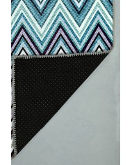 Evan Desenli Pamuk Tabanlı Yıkanabilen Kaydırmaz Antibakteriyel Şönil Salon Halısı