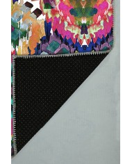 Everleigh Desenli Pamuk Tabanlı Yıkanabilen Kaydırmaz Antibakteriyel Şönil Salon Halısı