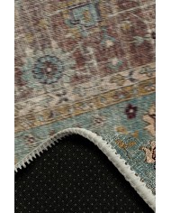 Ember Desenli Pamuk Tabanlı Yıkanabilen Kaydırmaz Antibakteriyel Şönil Salon Halısı