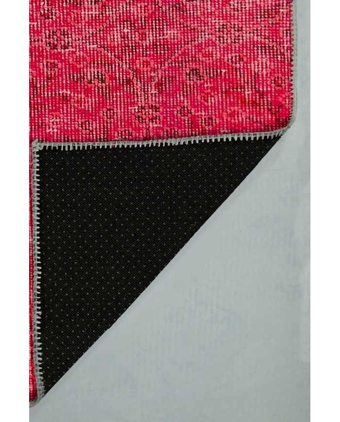 Elarte Kırmızı Pamuk Tabanlı Yıkanabilen Kaydırmaz Antibakteriyel Şönil Salon Halısı