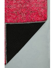 Elarte Kırmızı Pamuk Tabanlı Yıkanabilen Kaydırmaz Antibakteriyel Şönil Salon Halısı