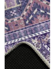 Darlen Desenli Pamuk Tabanlı Yıkanabilen Kaydırmaz Antibakteriyel Şönil Salon Halısı