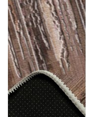 Davin Geometrik Desenli Pamuk Tabanlı Yıkanabilen Kaydırmaz Antibakteriyel Şönil Salon Halısı