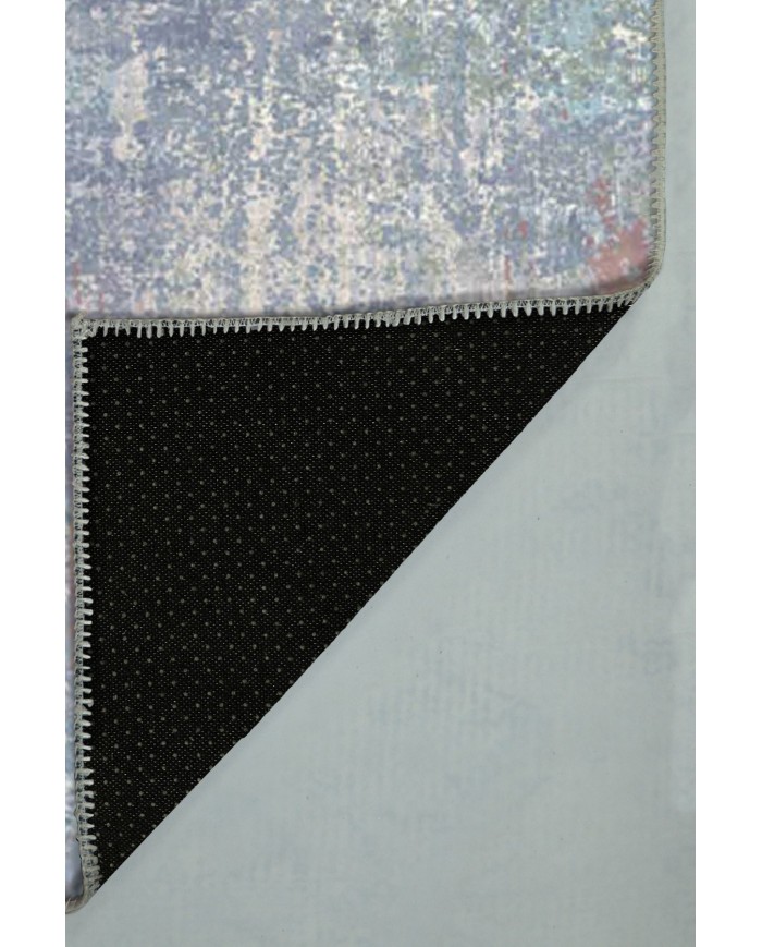 Pia Desenli Pamuk Tabanlı Yıkanabilen Kaydırmaz Antibakteriyel Şönil Salon Halısı