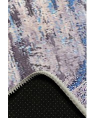 Rhodes Desenli Pamuk Tabanlı Yıkanabilen Kaydırmaz Antibakteriyel Şönil Salon Halısı