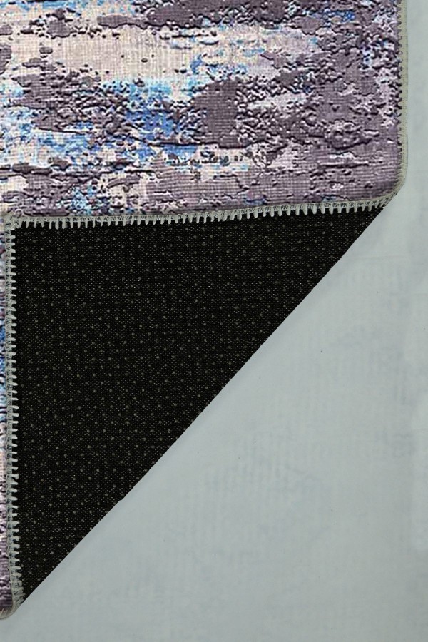 Rhodes Desenli Pamuk Tabanlı Yıkanabilen Kaydırmaz Antibakteriyel Şönil Salon Halısı