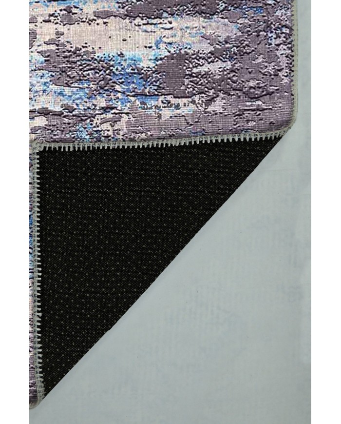 Rhodes Desenli Pamuk Tabanlı Yıkanabilen Kaydırmaz Antibakteriyel Şönil Salon Halısı