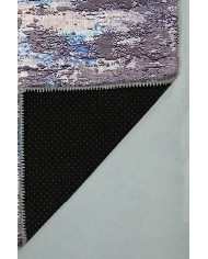 Rhodes Desenli Pamuk Tabanlı Yıkanabilen Kaydırmaz Antibakteriyel Şönil Salon Halısı