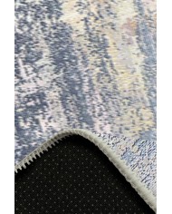 Mea Desenli Pamuk Tabanlı Yıkanabilen Kaydırmaz Antibakteriyel Şönil Salon Halısı